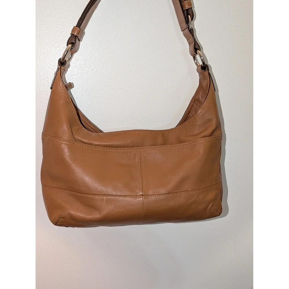 Vintage Coach Tan Leather Hobo Shoulder Bag Camel Brown A1220-F17489 Boho